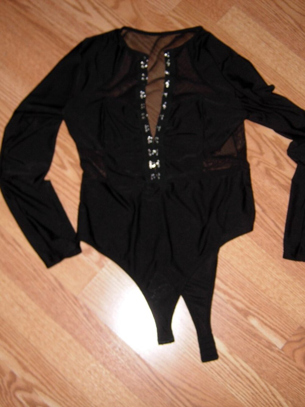 Black Mesh Bodysuit M-L